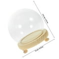 thumbnail image 4 of OULII Glass Dome Display Case with Base for Preserved Flower Protector Wooden Dustproof 1Set, 4 of 5