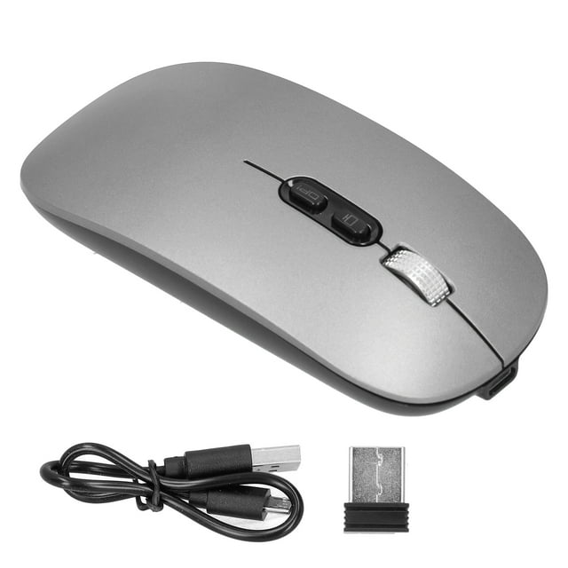 Ratón óptico inalámbrico 2,4 Ghz Bluetooth 5.0 ratón de carga de modo dual para oficina de juegos gris oscuro