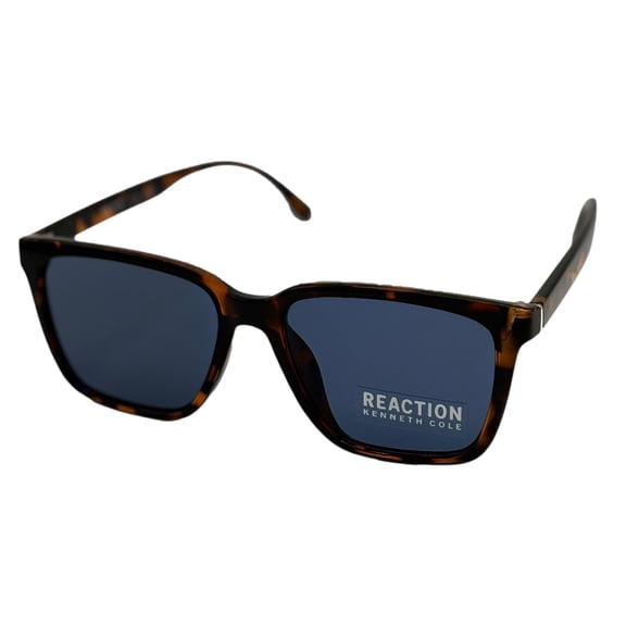 Kenneth Cole Reaction Mens Dark Havana Sunglass Soft Square Plastic KC1434. 52V