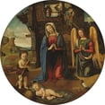 thumbnail image 2 of Piero di Cosimo 20x20 Black Ornate Framed Double Matted Museum Art Print Titled: The Nativity with the Infant Saint John (C. 1495-1505), 2 of 5