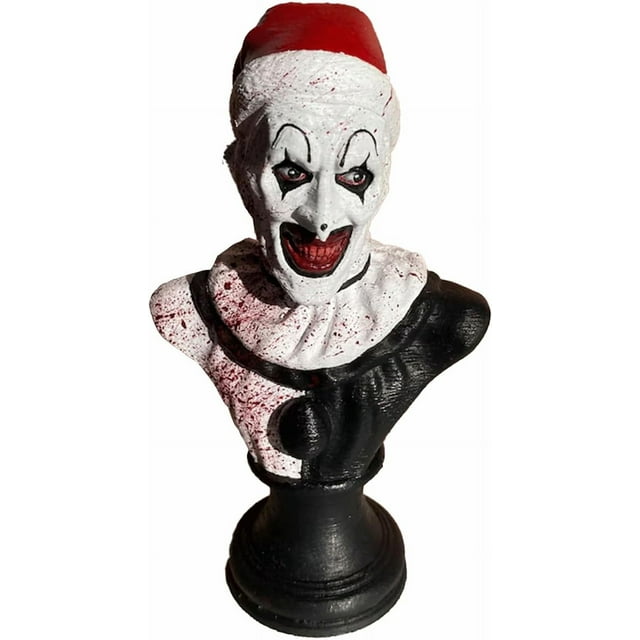 Estatua de terror, figura de payaso, figura de acción de película de terror, decoración, escultura de busto de payaso asesino, colección espeluznante de Halloween para el hogar, jardín, oficina, decor