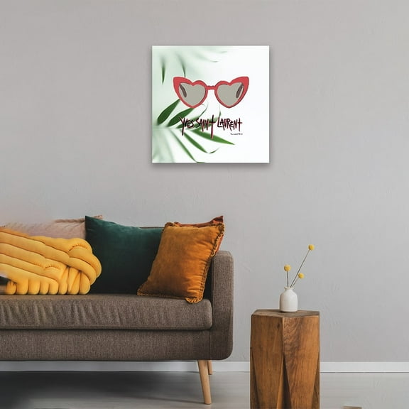 HEART-SHAPED GLAM FASHION SUNGLASSES - 14"x14" Canvas Artwork 14 x 14