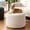Beige, variant on Round Corduroy Ottoman Foot Rest Pouf for Living Room Couch - Soft Plush Shredded Foam Filled Hassock Stool, Comfy Footstool