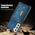 thumbnail image 6 of for Samsung Galaxy S22 Crossbody Wallet Case for Women, Bling Glitter PU Leather Phone Case with RFID Blocking Card Holder Cover for Samsung Galaxy S22 SZ Blue, 6 of 18