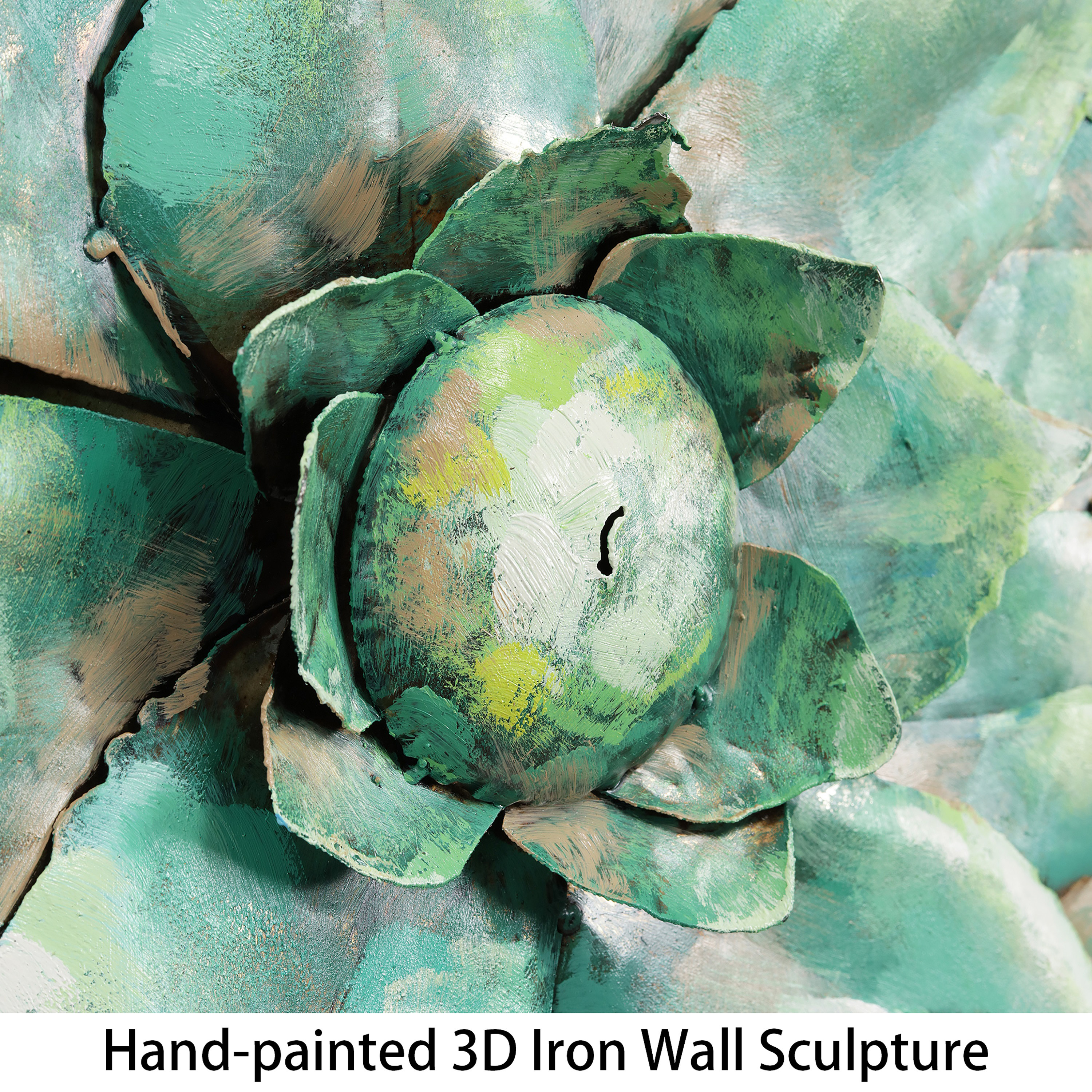 Empire Art Direct "Succulent" Mixed Media Iron Hand Painted Dimensional Wall Art