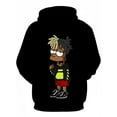 thumbnail image 2 of LovelyWholesale Long Sleeve Hooded Collar Casual Hooded Collar Cartoon Print Black Men's Hoodie, 2 of 2