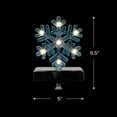 thumbnail image 6 of Northlight LED Lighted Glittered Snowflake Christmas Stocking Holder - 6.5" - Blue, 6 of 9