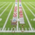 thumbnail image 2 of Lashicorn Go Rebs Adjustable Woven Purse Strap 25- 48 long adjustment White Red & Blue Strap with Gold Hardware 1.5 wide College Football Mississippi Clear Bag Stadium Approved, 2 of 5
