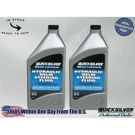 Quicksilver OEM Hydraulic Helm Steering Fluid Quarts 92-858078Q01 2 Pack