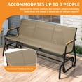 thumbnail image 6 of Craftian Patio Glider Outdoor Rocking Bench Double 3 Person Chair Loveseat Armchair Backyard, Brown, 6 of 10