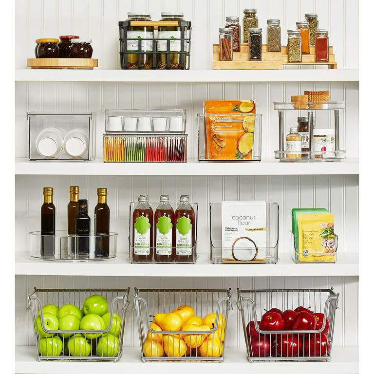 mDesign Plastic Kitchen Pantry Cabinet, Refrigerator Freezer Food Storage Bins 