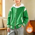 thumbnail image 5 of Grblisyd Kids Varsity Fleece Jacket Girls Boys Baseball Jacket Long Sleeve Bomber Coat School Uniform with Pocket, 5 of 5