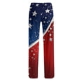 thumbnail image 4 of AHMOMEI 4th of July Women Pajama Pant Drawstring Straight Leg Woman Lounge Pants Stars Stripes Sleepwear Pj Bottoms, 4 of 4