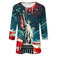thumbnail image 5 of BLTIBY 2025 Womens Blouse Summer Independence Day Printed Round Neck Short Sleeve Shirts Loose Novelty Graphic T-Shirts Fashion Casual Pullover Tops Multicolor 18 XXL, 5 of 5