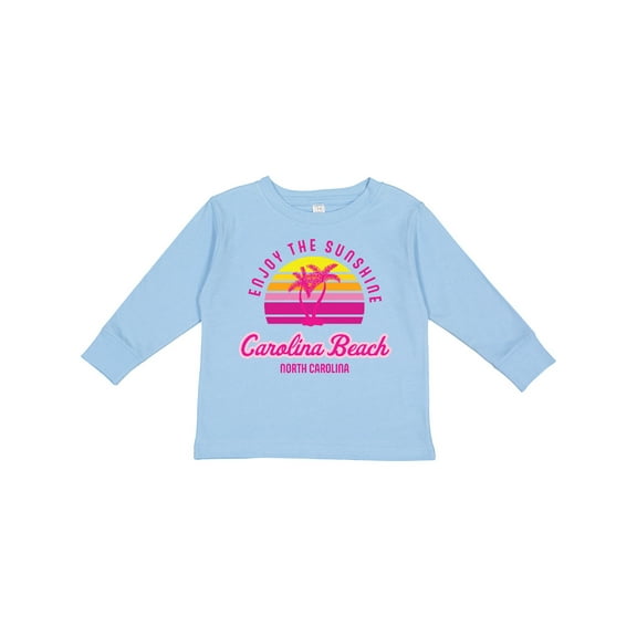 Inktastic Summer Enjoy the Sunshine Carolina Beach North Carolina Pink Boys or Girls Long Sleeve Toddler T-Shirt