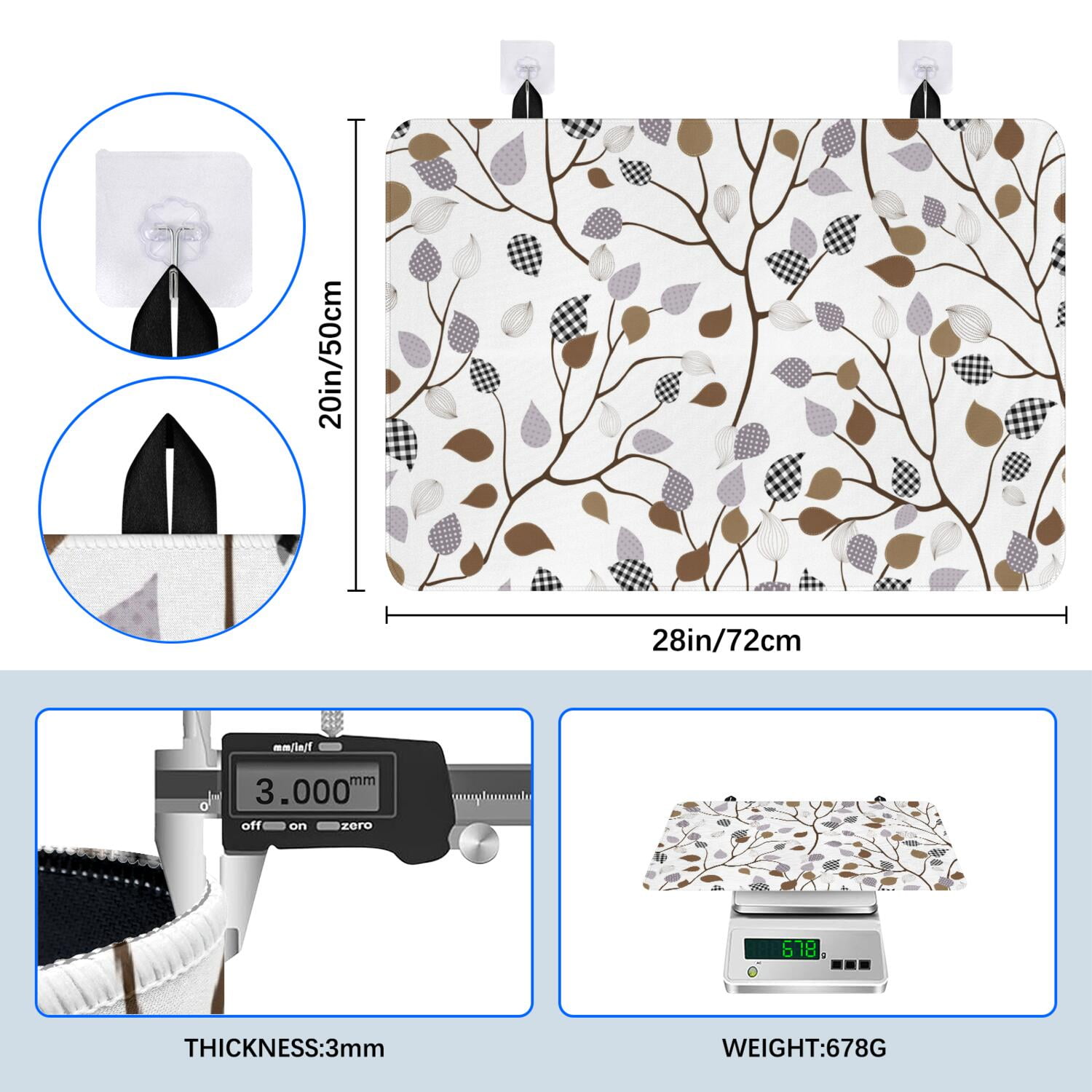 Floral Stove Top Covers for Electric Stove, Cactus and Succulent Stove Top Cover Protector, Thick Induction Cooktop Protector, Heat Resistant Range Ceramic Stove Top Covers Mat, Dish Drying Mat