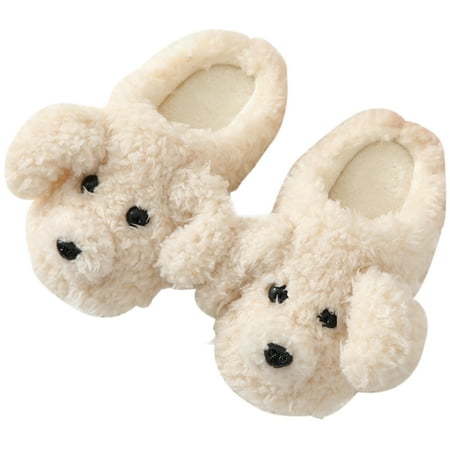 

House Sandals Fuzzy Animal Non-skid Winter Slides Home Slippers for Kids Adults