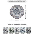 thumbnail image 4 of Wonnitar 4'Round Bohemian Medallion Rug,Oriental Distressed Small Round Area Rug Vintage Washable Entryway Foyer Mat Non-Slip Non-Shedding Low-Pile Sofa Bathroom Carpet, 4 of 6
