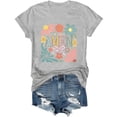 thumbnail image 5 of Women's Fashion Casual Easter Print Round Neck Short Sleeve T-Shirt Top Light Gray M, 5 of 5