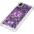 thumbnail image 6 of case for Samsung Galaxy A01 Core Case with Creativity Clear Quicksand Glitter Flowing Liquid Floating Soft TPU Case w/Stand Bling Diamond Sparkle Phone Cover for Samsung Galaxy A01 Core  Purple, 6 of 7