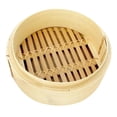 thumbnail image 4 of 2X Bamboo Steamer Basket Round Rice Food Fish Steamer Utensilios de cocina 6.5inch, 4 of 9