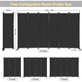 thumbnail image 5 of 6 Panel Folding Privacy Screen 9ft Wide, 6ft Tall Partition Room Divider Portable Office Walls Dividers, Black, 5 of 12