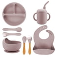 thumbnail image 1 of Juego de babero y accesorios de silicona Aquila Rosa Palo JB5341, 1 of 1