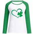 thumbnail image 4 of BLVB St Patricks Day Shirt for Women Color Block Long Sleeve Crewneck Tunic Tops Shamrock Tees Tshirts Blouse, 4 of 4