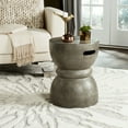thumbnail image 2 of Safavieh Haruki Outdoor Modern Concrete Round Accent Table - Dark Grey, 2 of 6