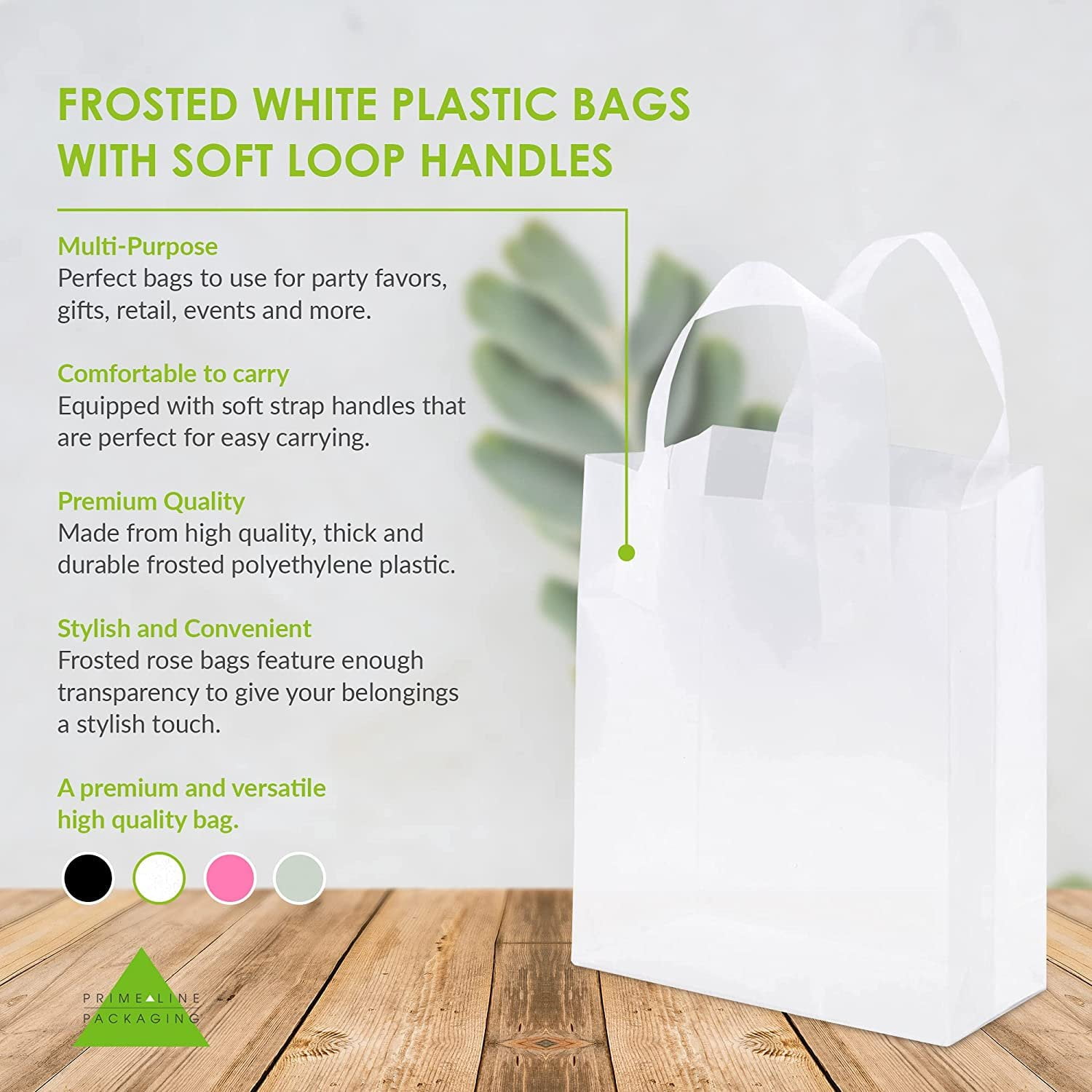 Prime Line Packaging Clear Plastic Bags with Handles Retail Bags for Gifts  Bulk 100 Pk 8x4x10, 100 Pcs - Kroger