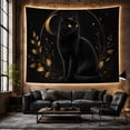 thumbnail image 6 of Moon Stars Figure with Long Haired Sits Upright, Playful Illustration for Cat Lovers, Animal Wall Decor, Mother'S Day Gift, Tapestry Wall Hanging for Bedroom and Dorm, 6 of 7