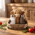 thumbnail image 3 of ICQOVD Cow and Pepper Shaker Set,Resin Cow Spice Holder with Glass Pepper Bottles for Kitchen Countertop,Dining Table and Home Decor 6.30*3.94*2.36IN, 3 of 6
