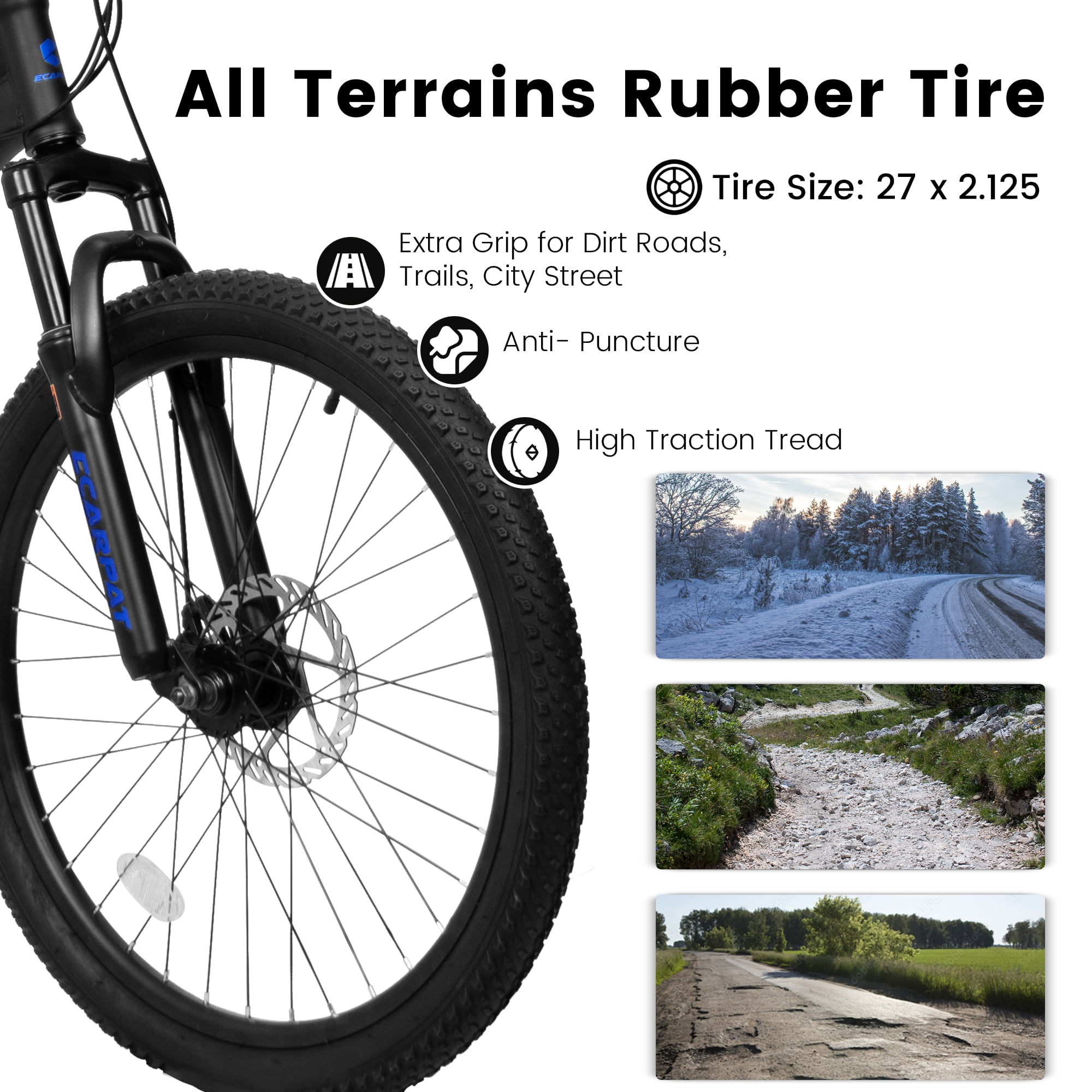 imerelez Mountain Bike 27.5 Inch for Teens & Adults, 21-Speed Full Suspension with Disc Brakes, Durable Steel Frame Fits Heights 5'4"-5'9", Ideal for Trail Riding & Outdoor Adventures,Black
