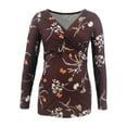 thumbnail image 6 of Yievot Women's Nursing Tops Side Ruched Long Sleeve Breastfeeding Shirts Flower Graphic Print Fall Winter Maternity Clothes S-2Xl, 6 of 6