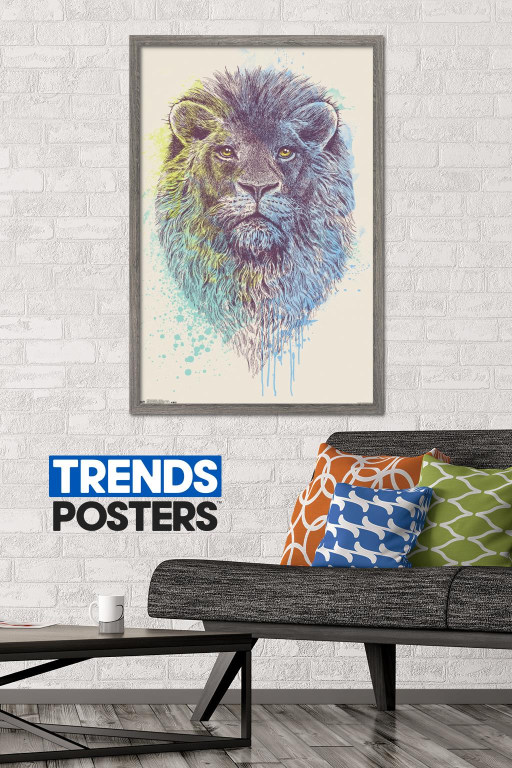 Rachel Caldwell - Lion Head Wall Poster, 22.375" x 34", Framed
