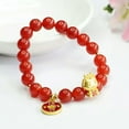 thumbnail image 5 of K-KED China Natural Red Agate Zhaocai Dragon Hand Chain Bracelet Zodiac Dragon Year, 5 of 5