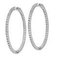thumbnail image 7 of Auriga Fine Jewelry 925 Sterling Silver 100 Stone 1.9mm CZ In/Out Hinged Hoop Earrings for Women, 7 of 7
