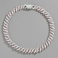 thumbnail image 3 of Collier pour Femmes, Collier Cubain 18 Pouces, Diamants Roses Bling Accessoire de Bijou Hip Hop, 3 of 5