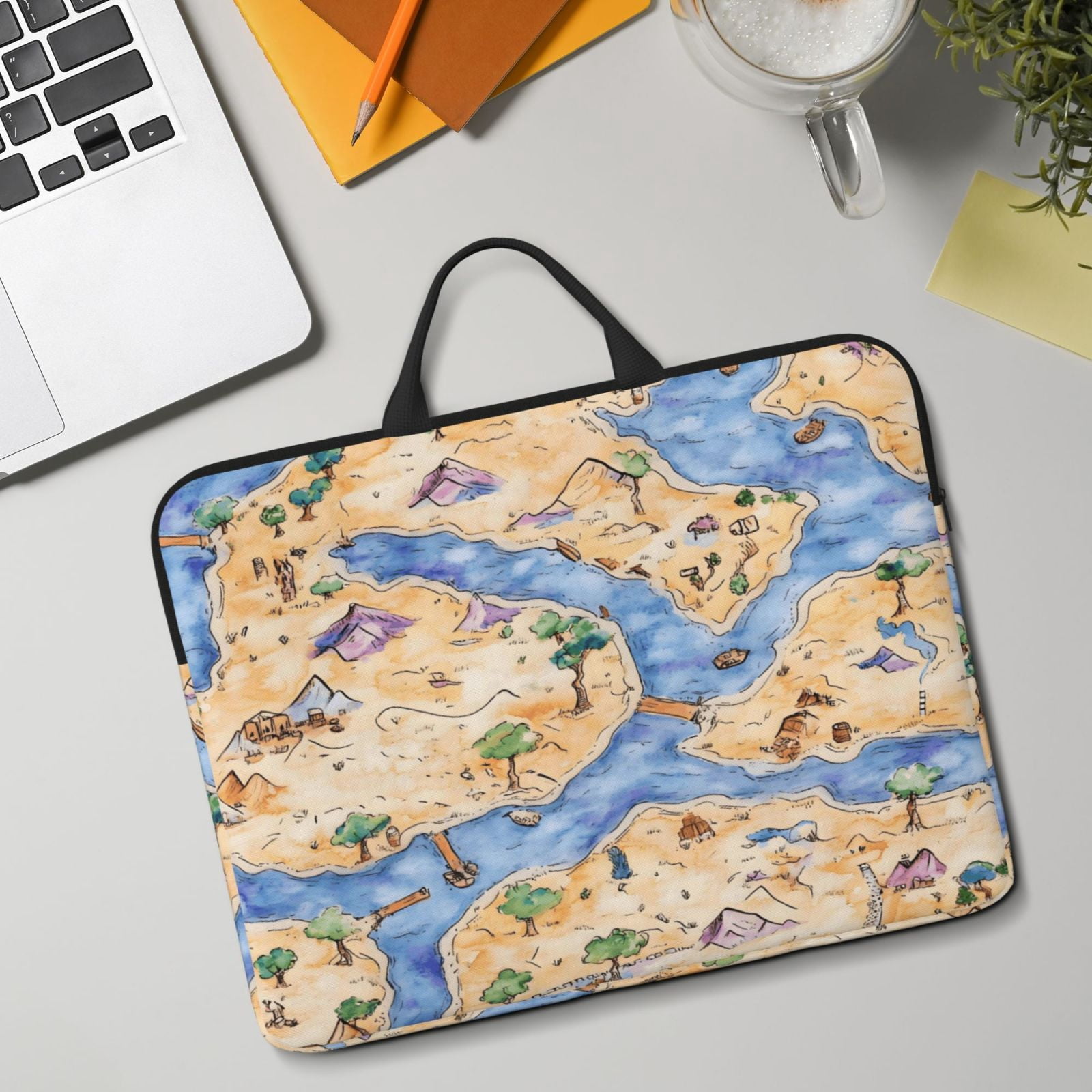 Laptop Sleeve Bag For Women Men 14inch Waterproof Durable Protective Computer Carrying Cover Handle Laptop Case Bag Game Map