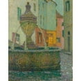 thumbnail image 2 of Henri Le Sidaner 15x18 Black Ornate Wood Framed Double Matted Museum Art Print Titled - La Fontaine, Saint-Paul De Vence (1925), 2 of 5