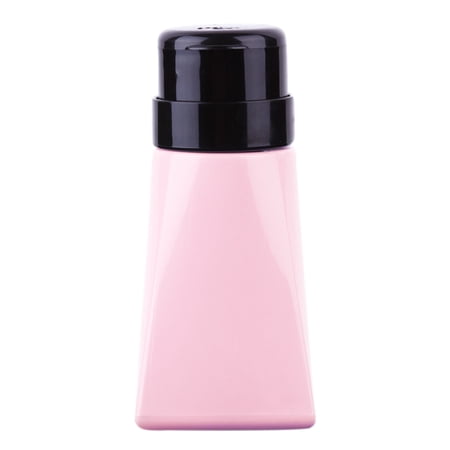 220ml Nail Polish Remover Liquid Bottle Empty Lock Pump Dispenser (Pink)