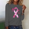 thumbnail image 2 of Dyfzdhu Long Sleeve T-shirt For Women Breast Cancer Awareness Shirt For Long Length Sleeve Tops Crew Neck Sweatshirts Breast Cancer Shirts Casual Top, 2 of 4