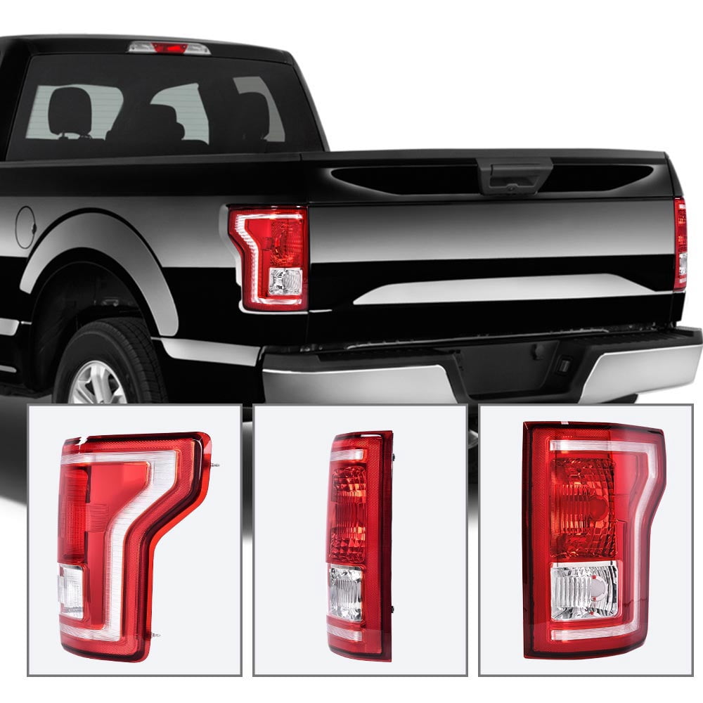 PIT66 Tail Light Halogen Fit for Ford F150 SSV 2016-2017/ Fit for F150 2015-2017 (submodel: Lariat, XL, XLT) FL3Z13405A-PFM, FO2800239, FL3Z13404A-PFM, FO2801239 Red
