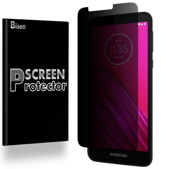 For Motorola Moto E6 [BISEN] Privacy Anti-Spy Screen Protector, Anti-Scratch, Anti-Shock, Anti-Bubble