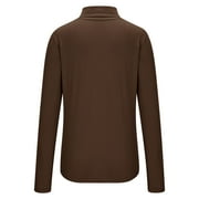 Yteetum Women's Mock Neck Long Sleeve Tops Oversized Turtleneck Slim Thermal Tight Underwear Long Sleeve T Shirts Womens Casusal Solid Plus Size Base Layer Loose Comfy Tees Shirt Fall Spring Clothes