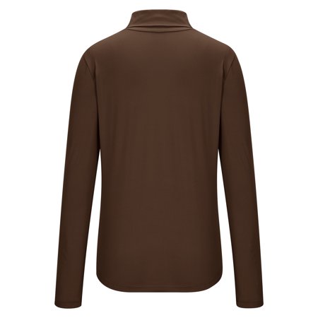 Yteetum Women's Mock Neck Long Sleeve Tops Oversized Turtleneck Slim Thermal Tight Underwear Long Sleeve T Shirts Womens Casusal Solid Plus Size Base Layer Loose Comfy Tees Shirt Fall Spring Clothes