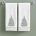 thumbnail image 4 of Serafina Home Christmas Hand Towels for Bathroom- Set of 2 White 100% Cotton Embroidered Silver Christmas Tree Design- 25x16 Bath and Kitchen Holiday Decor, 4 of 7