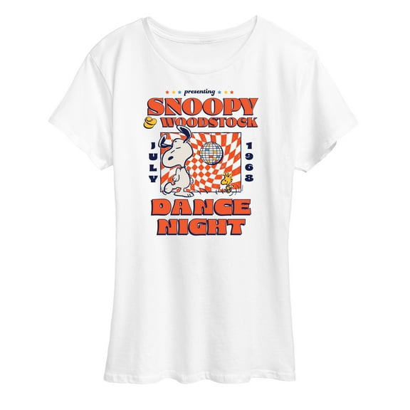 Peanuts - Snoopy And Woodstock Dance Night - Women's Short Sleeve Graphic T-Shirt