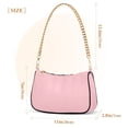 thumbnail image 3 of Ryvnso Solid Pink Womens Chain Shoulder Bag Tote Handbags Clutch Hobo Purse with Zipper for Travel, 3 of 7