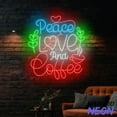 thumbnail image 3 of Handmadetneonsign Peace Love And Coffee Neon Sign, Coffee Led Sign, Cafe Store Wall Art, Wall Decor 91004, 3 of 5